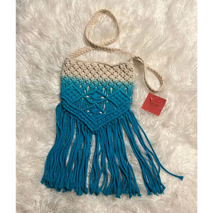 Mossimo Boho Fringe Macrame Fringe Purse NWT